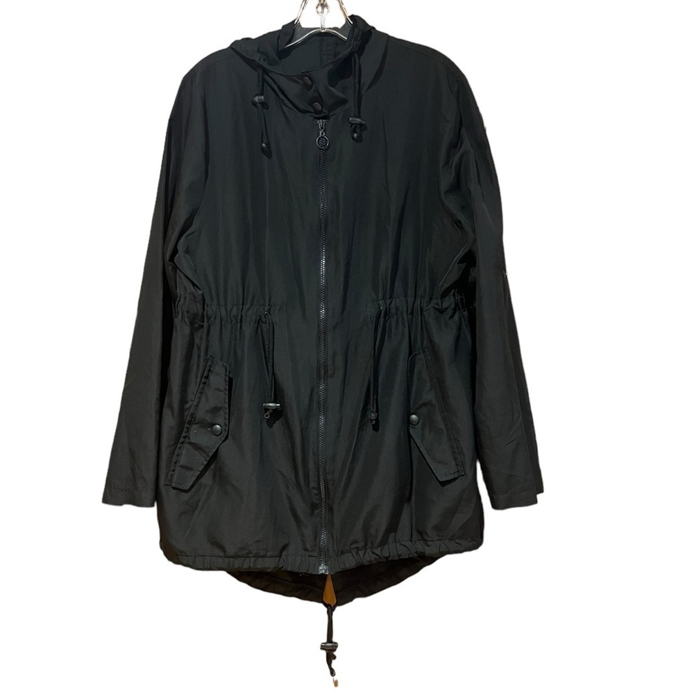 Primark Black Hooded Parka Jacket Women's Medium